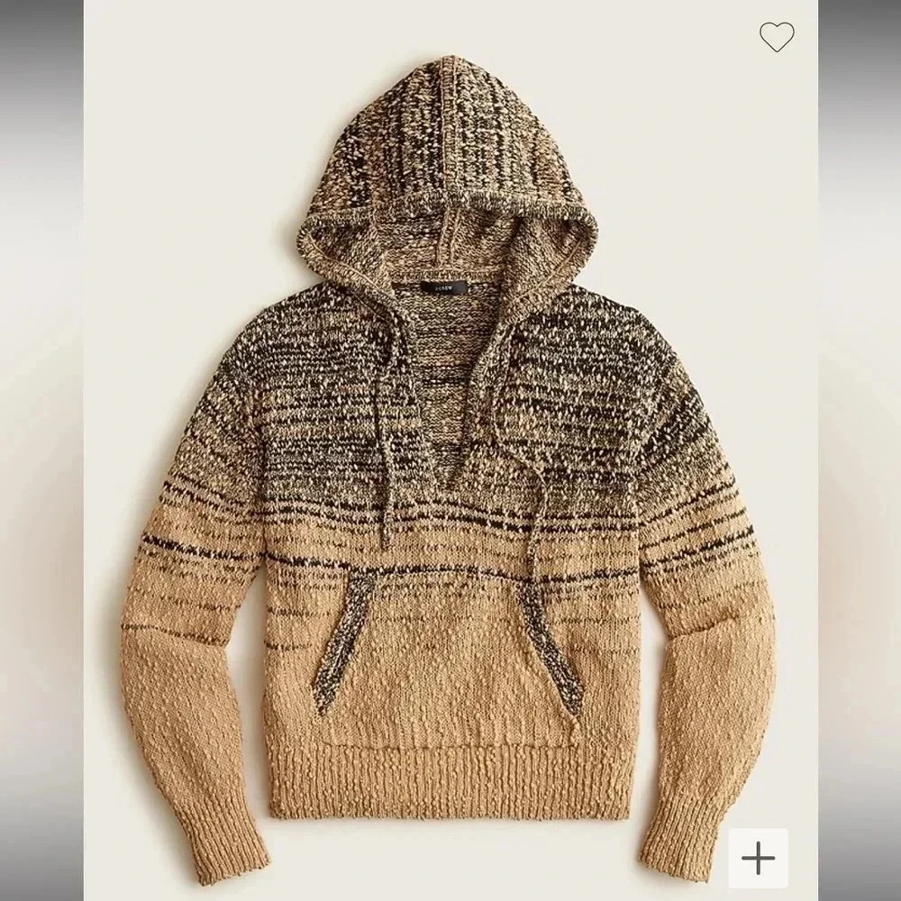 J. Crew Cropped Marled Cotton Hoodie Size XS fair trade relaxed slouchy